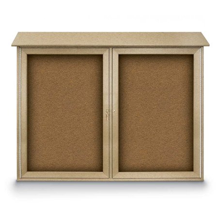UNITED VISUAL PRODUCTS Indoor Enclosed Combo Board, 48"x36", Satin Frame/Black & Medium Grey UVCB4836-BLACK-MEDGRY